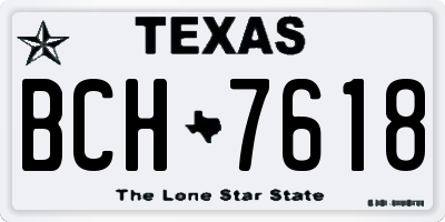 TX license plate BCH7618
