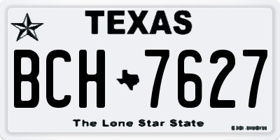 TX license plate BCH7627
