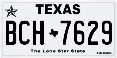 TX license plate BCH7629