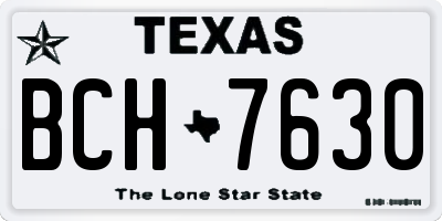 TX license plate BCH7630