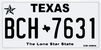 TX license plate BCH7631