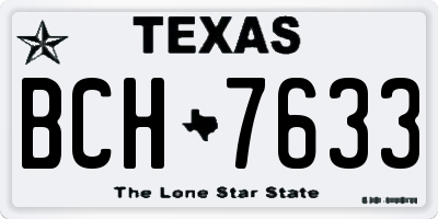 TX license plate BCH7633