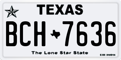 TX license plate BCH7636