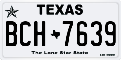TX license plate BCH7639