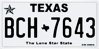 TX license plate BCH7643