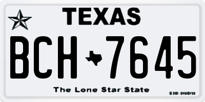 TX license plate BCH7645