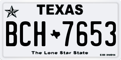 TX license plate BCH7653