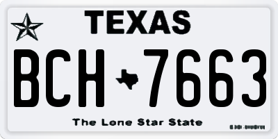 TX license plate BCH7663