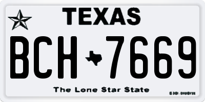 TX license plate BCH7669