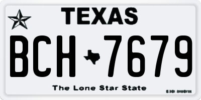 TX license plate BCH7679