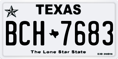 TX license plate BCH7683