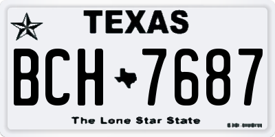 TX license plate BCH7687