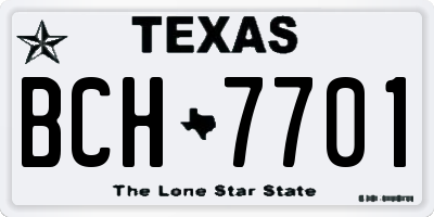 TX license plate BCH7701