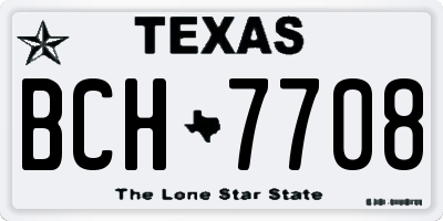 TX license plate BCH7708