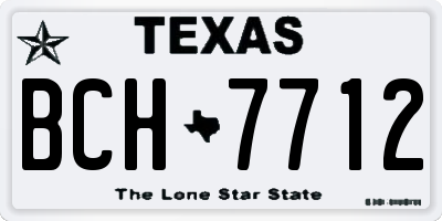 TX license plate BCH7712