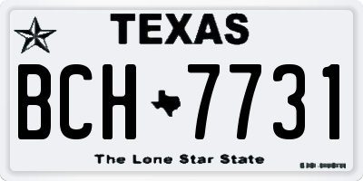 TX license plate BCH7731