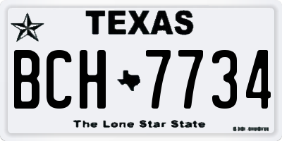 TX license plate BCH7734