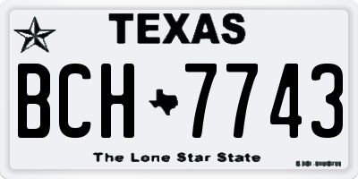 TX license plate BCH7743
