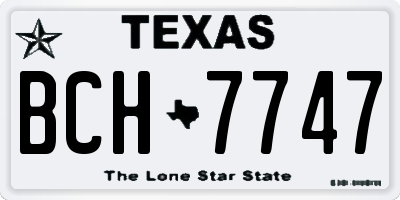 TX license plate BCH7747