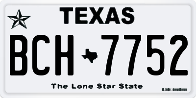 TX license plate BCH7752