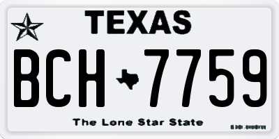 TX license plate BCH7759