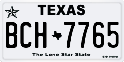 TX license plate BCH7765