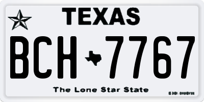 TX license plate BCH7767