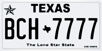 TX license plate BCH7777
