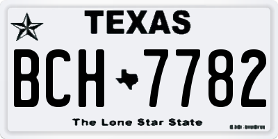 TX license plate BCH7782