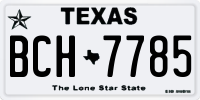 TX license plate BCH7785