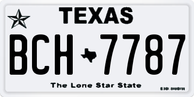 TX license plate BCH7787