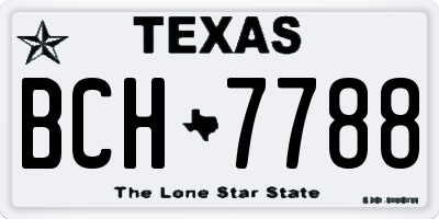 TX license plate BCH7788