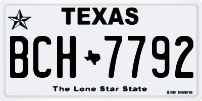 TX license plate BCH7792