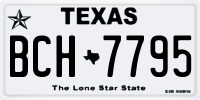 TX license plate BCH7795