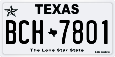 TX license plate BCH7801