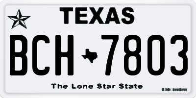 TX license plate BCH7803