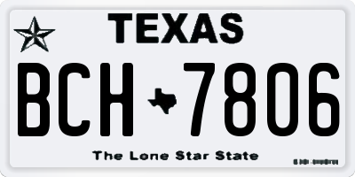 TX license plate BCH7806