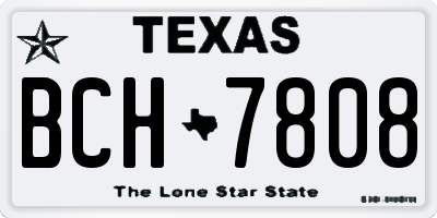 TX license plate BCH7808