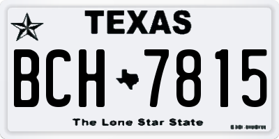 TX license plate BCH7815