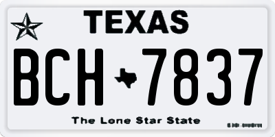 TX license plate BCH7837