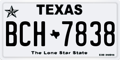 TX license plate BCH7838