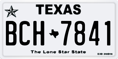 TX license plate BCH7841