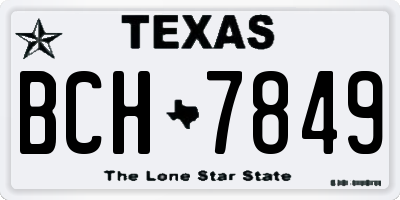 TX license plate BCH7849