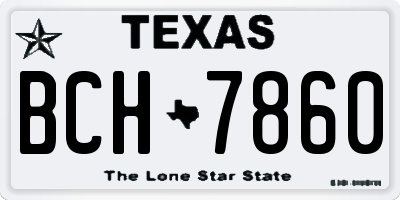 TX license plate BCH7860