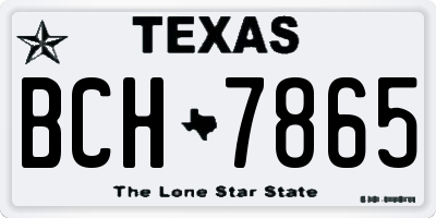 TX license plate BCH7865