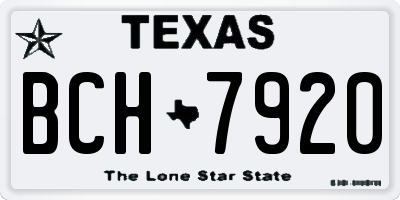 TX license plate BCH7920