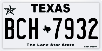 TX license plate BCH7932