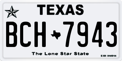 TX license plate BCH7943