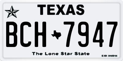 TX license plate BCH7947