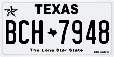 TX license plate BCH7948